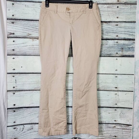 Maurices Women’s Khaki Pants Size 7/8 Regular Beige Stretch - Picture 1 of 6